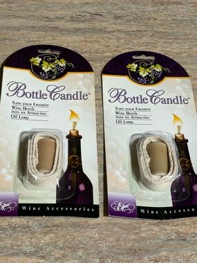 Wine Bottle Oil Lamp Wicks — Beige and White